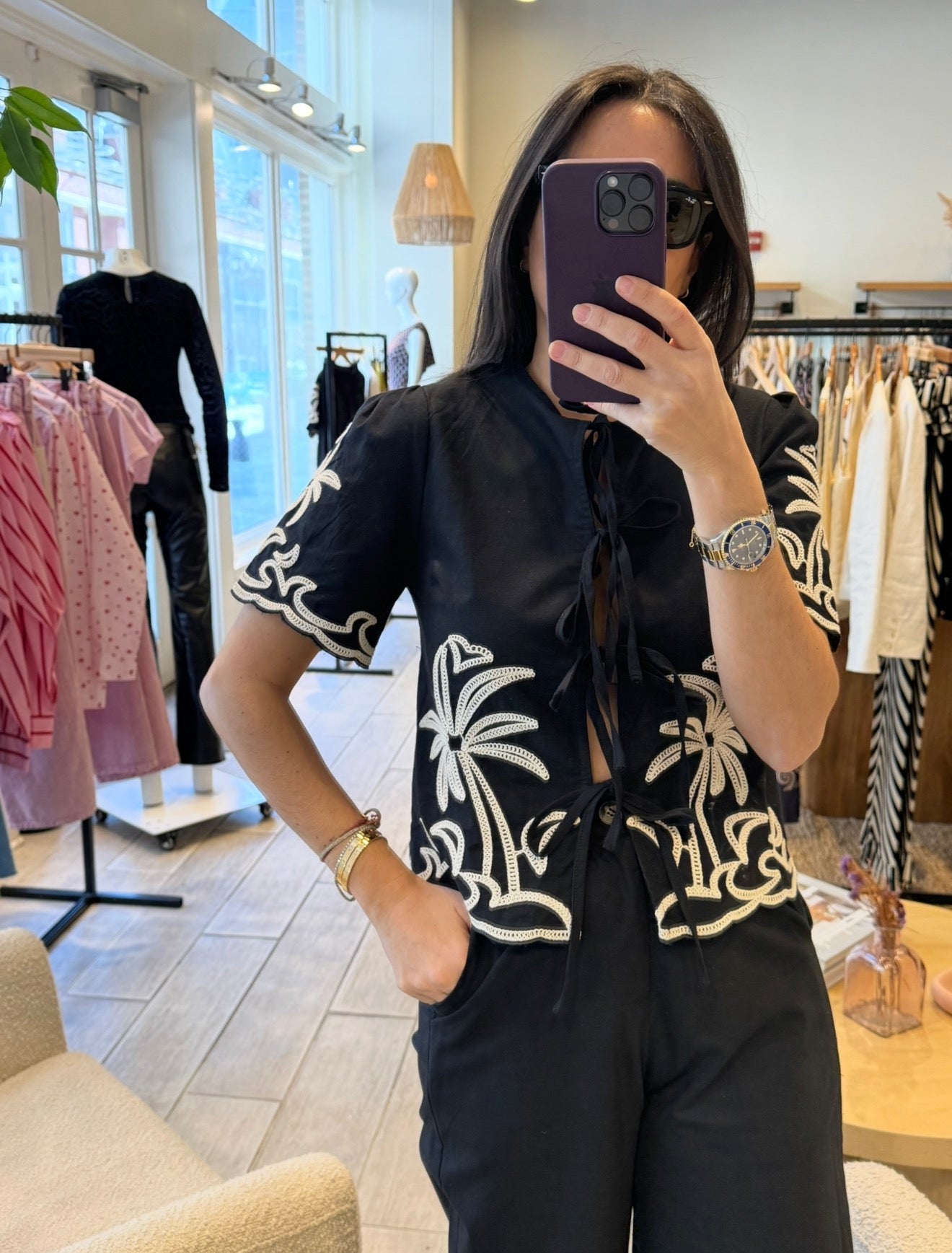 Palm Embroidery Shirt 2