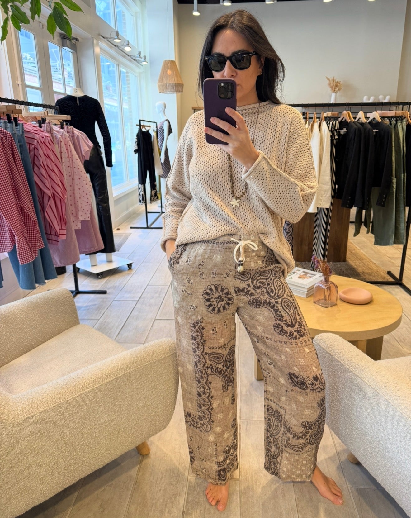 Scarf Print Pants 1