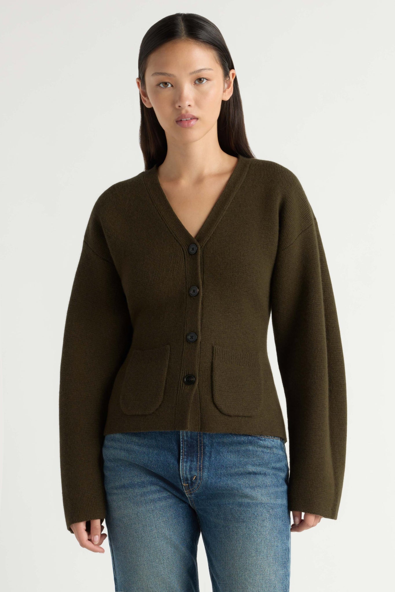 Elinor Organic Cotton-Wool V-Neck Cardigan 3
