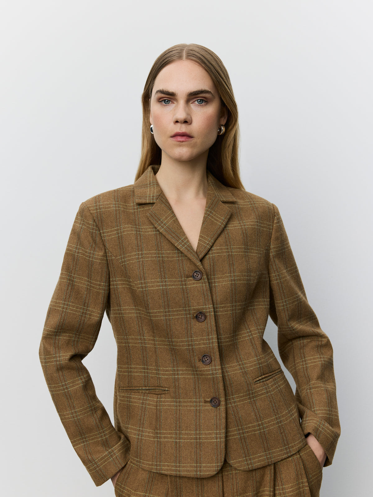 Poppy Checked Fitted Blazer 3