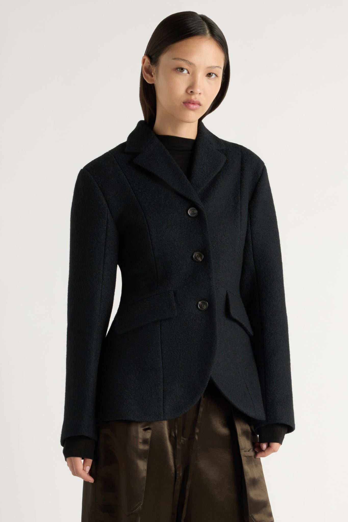 Marina Wool-Blend Scupted Blazer 2