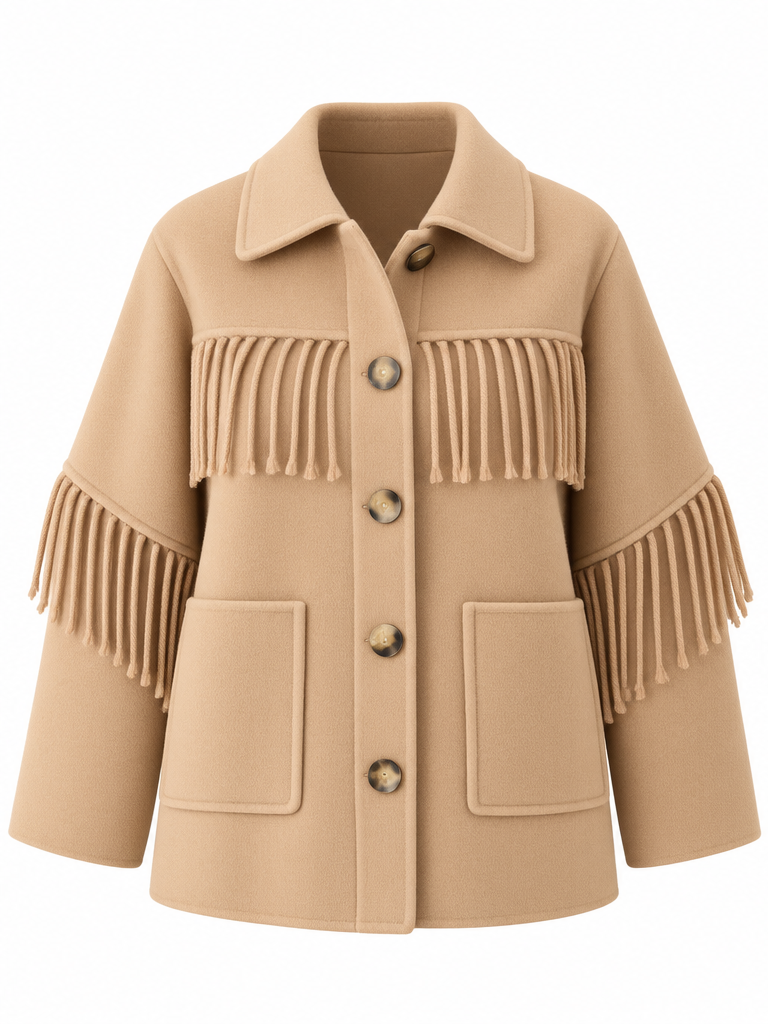 Western Fringe Cashmere Jacket 1