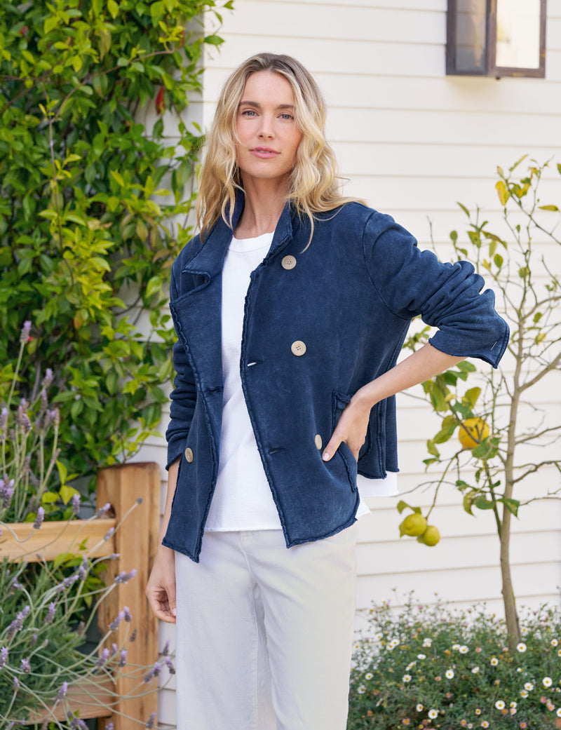 LabCrop Cropped Sweatshirt Peacoat 2