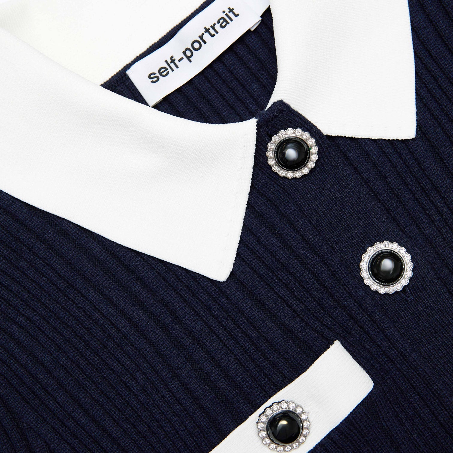 Navy Collar Knit Mini Dress 2