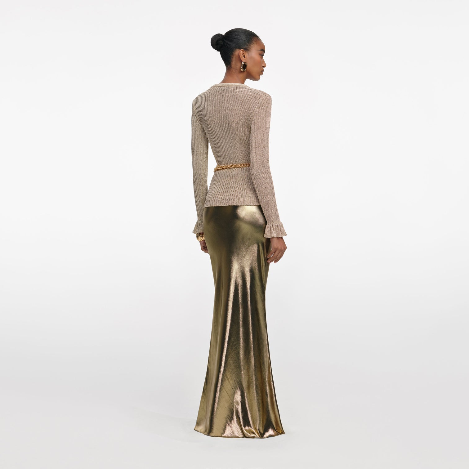 Gold Lurex Ribbed Knit Top 3