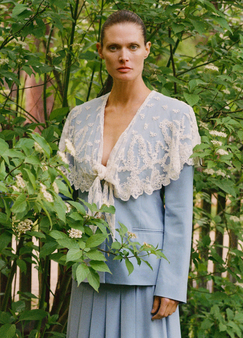 Elisa Tropical Wool Capelet Jacket 1