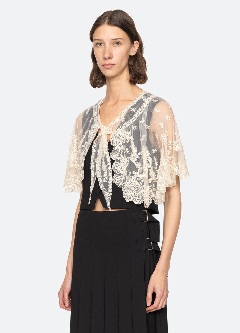 Elisa Tropical Wool Capelet Vest 4