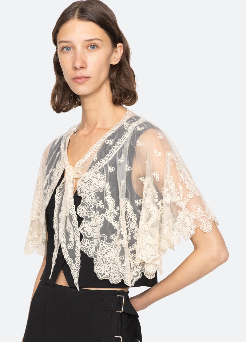 Elisa Tropical Wool Capelet Vest 3