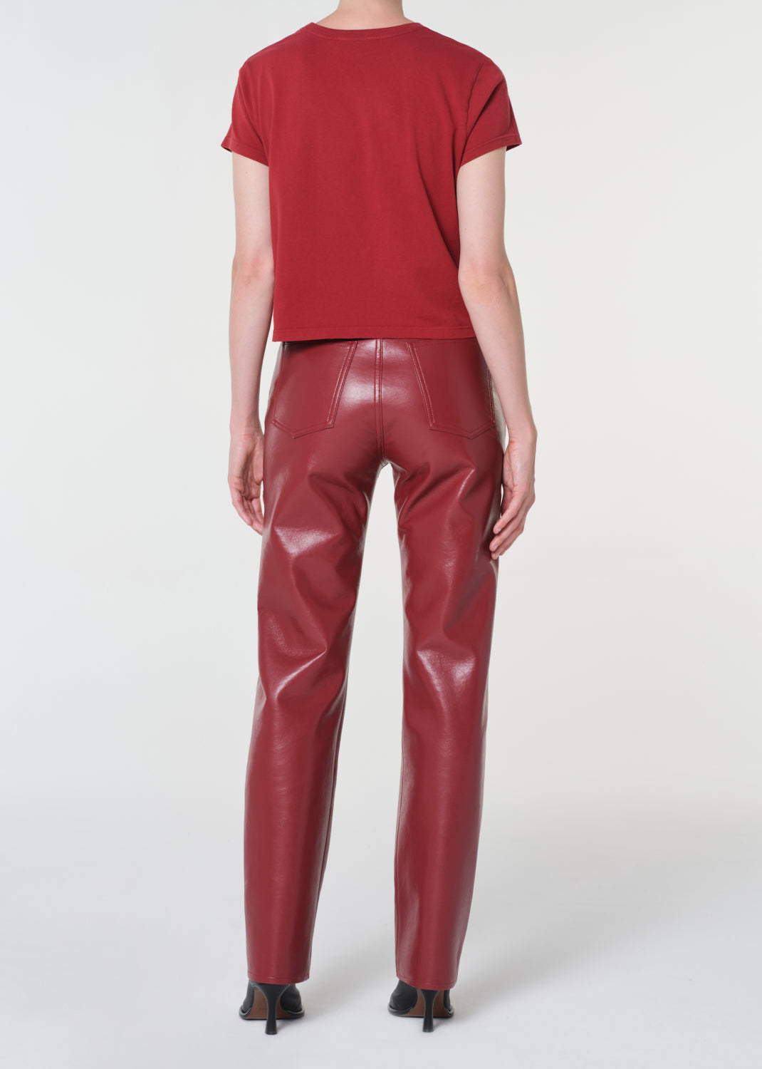 90's Pinch Waist Long in Leather 4