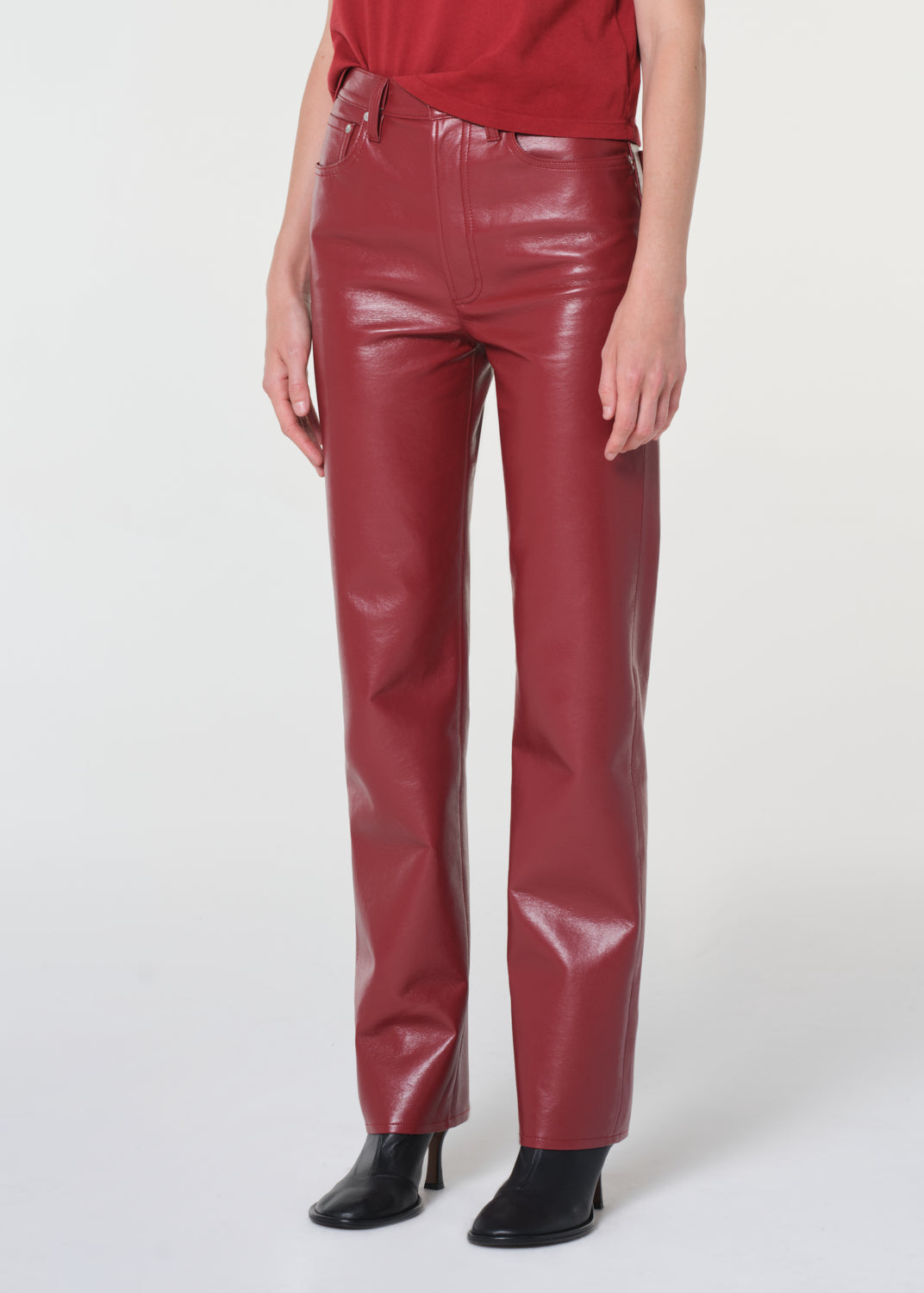 90's Pinch Waist Long in Leather 1
