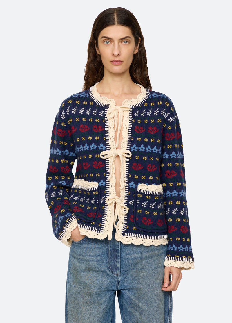 Preston Knit Tie Front Cardigan 1